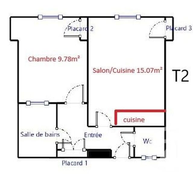 Appartement T1 à vendre - 1 pièce - 36.08 m2 - GRENOBLE - 38 - RHONE-ALPES - Century 21 Victor Hugo