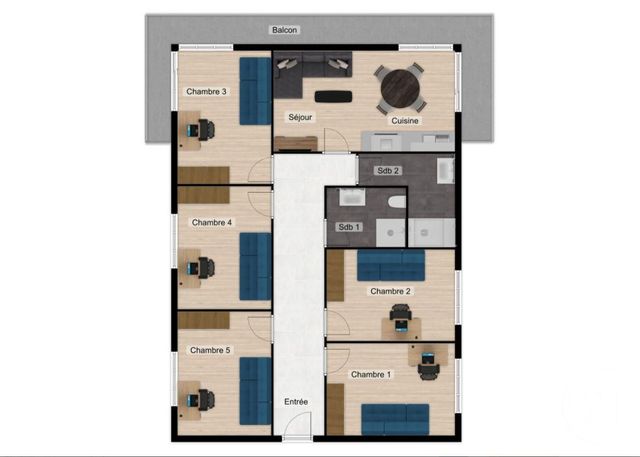 Appartement T6 à louer - 6 pièces - 125.94 m2 - GRENOBLE - 38 - RHONE-ALPES - Century 21 Victor Hugo