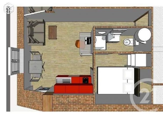 Appartement T1 à louer - 1 pièce - 20.09 m2 - GRENOBLE - 38 - RHONE-ALPES - Century 21 Victor Hugo