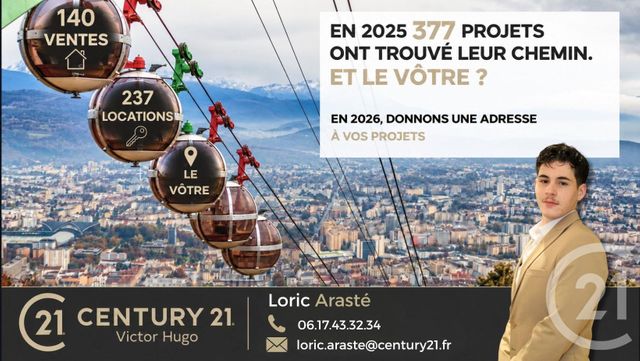 Appartement T3 à vendre - 3 pièces - 66.43 m2 - ST MARTIN D HERES - 38 - RHONE-ALPES - Century 21 Victor Hugo
