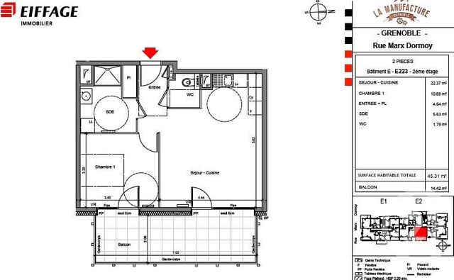 Appartement T2 à louer GRENOBLE